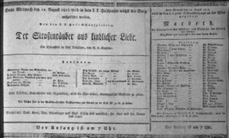 Theaterzettel (Oper und Burgtheater in Wien) 18120812 Seite: 1