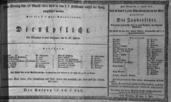 Theaterzettel (Oper und Burgtheater in Wien) 18120817 Seite: 1