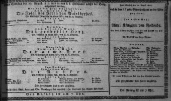 Theaterzettel (Oper und Burgtheater in Wien) 18120822 Seite: 1