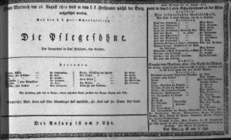 Theaterzettel (Oper und Burgtheater in Wien) 18120826 Seite: 1