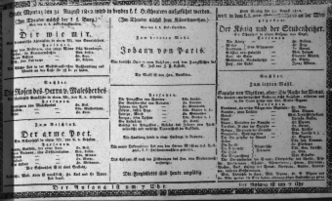 Theaterzettel (Oper und Burgtheater in Wien) 18120831 Seite: 1