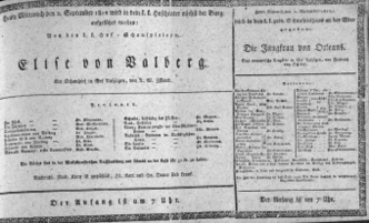 Theaterzettel (Oper und Burgtheater in Wien) 18120902 Seite: 1
