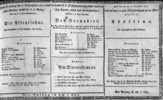 Theaterzettel (Oper und Burgtheater in Wien) 18120906 Seite: 1
