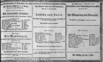 Theaterzettel (Oper und Burgtheater in Wien) 18120916 Seite: 1
