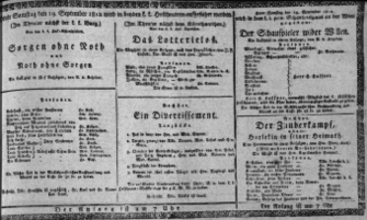 Theaterzettel (Oper und Burgtheater in Wien) 18120919 Seite: 1
