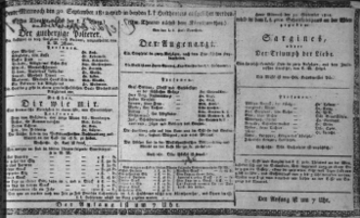 Theaterzettel (Oper und Burgtheater in Wien) 18120930 Seite: 1
