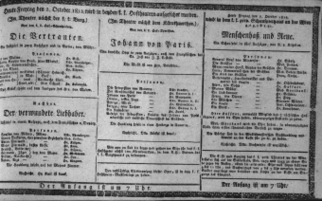 Theaterzettel (Oper und Burgtheater in Wien) 18121002 Seite: 1