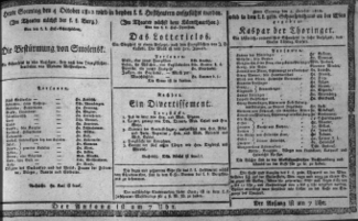 Theaterzettel (Oper und Burgtheater in Wien) 18121004 Seite: 1