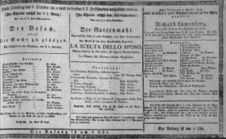 Theaterzettel (Oper und Burgtheater in Wien) 18121006 Seite: 1