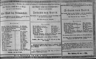 Theaterzettel (Oper und Burgtheater in Wien) 18121008 Seite: 1
