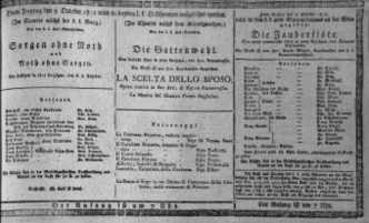 Theaterzettel (Oper und Burgtheater in Wien) 18121009 Seite: 1