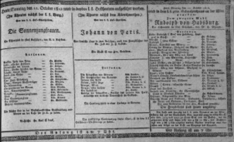 Theaterzettel (Oper und Burgtheater in Wien) 18121011 Seite: 1