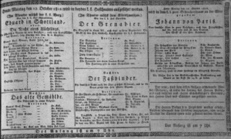 Theaterzettel (Oper und Burgtheater in Wien) 18121012 Seite: 1