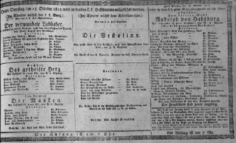 Theaterzettel (Oper und Burgtheater in Wien) 18121013 Seite: 1
