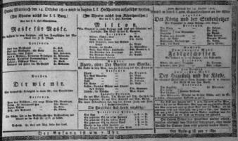 Theaterzettel (Oper und Burgtheater in Wien) 18121014 Seite: 1