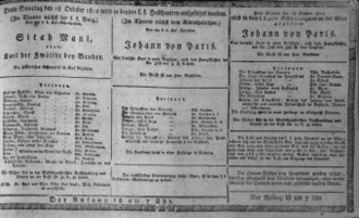 Theaterzettel (Oper und Burgtheater in Wien) 18121018 Seite: 1