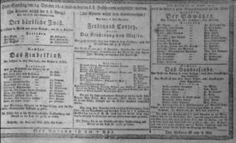 Theaterzettel (Oper und Burgtheater in Wien) 18121024 Seite: 1