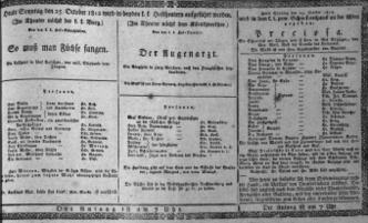 Theaterzettel (Oper und Burgtheater in Wien) 18121025 Seite: 1