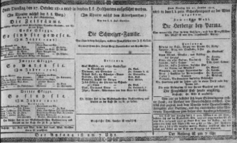 Theaterzettel (Oper und Burgtheater in Wien) 18121027 Seite: 1