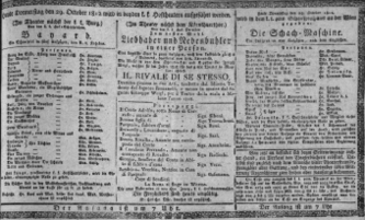Theaterzettel (Oper und Burgtheater in Wien) 18121029 Seite: 1