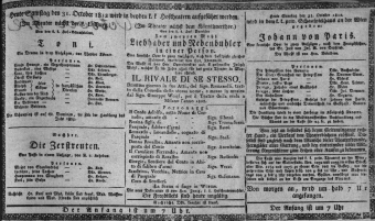 Theaterzettel (Oper und Burgtheater in Wien) 18121031 Seite: 1