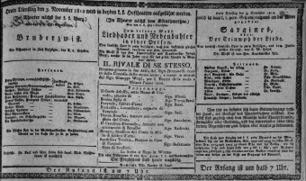 Theaterzettel (Oper und Burgtheater in Wien) 18121103 Seite: 1
