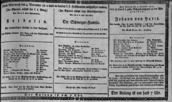 Theaterzettel (Oper und Burgtheater in Wien) 18121104 Seite: 1