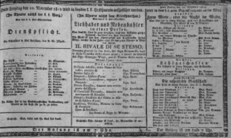 Theaterzettel (Oper und Burgtheater in Wien) 18121120 Seite: 1