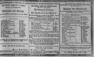 Theaterzettel (Oper und Burgtheater in Wien) 18121121 Seite: 1