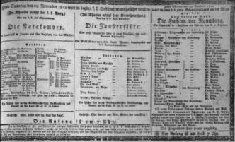 Theaterzettel (Oper und Burgtheater in Wien) 18121129 Seite: 1