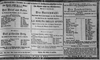 Theaterzettel (Oper und Burgtheater in Wien) 18121202 Seite: 1
