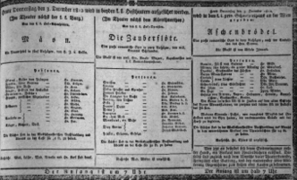 Theaterzettel (Oper und Burgtheater in Wien) 18121203 Seite: 1