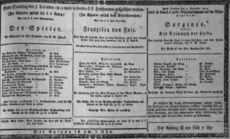 Theaterzettel (Oper und Burgtheater in Wien) 18121205 Seite: 1