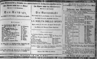 Theaterzettel (Oper und Burgtheater in Wien) 18121209 Seite: 1
