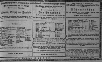 Theaterzettel (Oper und Burgtheater in Wien) 18121226 Seite: 1