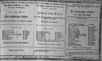 Theaterzettel (Oper und Burgtheater in Wien) 18121228 Seite: 1