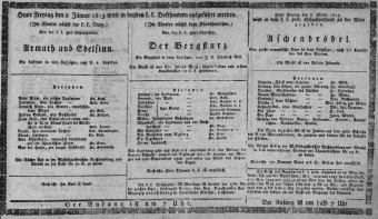 Theaterzettel (Oper und Burgtheater in Wien) 18130108 Seite: 1