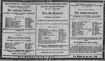 Theaterzettel (Oper und Burgtheater in Wien) 18130109 Seite: 1