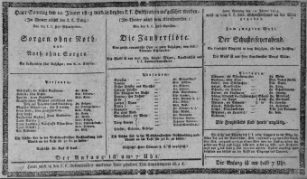 Theaterzettel (Oper und Burgtheater in Wien) 18130110 Seite: 1