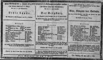 Theaterzettel (Oper und Burgtheater in Wien) 18130113 Seite: 1