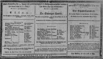 Theaterzettel (Oper und Burgtheater in Wien) 18130114 Seite: 1