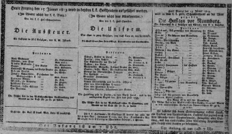 Theaterzettel (Oper und Burgtheater in Wien) 18130115 Seite: 1