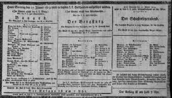 Theaterzettel (Oper und Burgtheater in Wien) 18130117 Seite: 1
