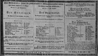 Theaterzettel (Oper und Burgtheater in Wien) 18130127 Seite: 1