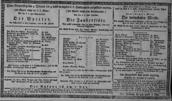 Theaterzettel (Oper und Burgtheater in Wien) 18130204 Seite: 1