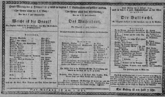 Theaterzettel (Oper und Burgtheater in Wien) 18130208 Seite: 1