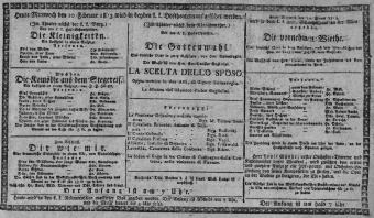 Theaterzettel (Oper und Burgtheater in Wien) 18130210 Seite: 1