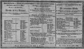 Theaterzettel (Oper und Burgtheater in Wien) 18130212 Seite: 1
