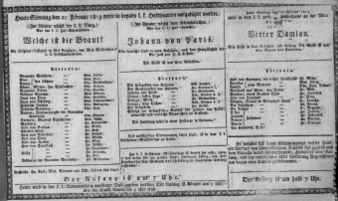 Theaterzettel (Oper und Burgtheater in Wien) 18130221 Seite: 1
