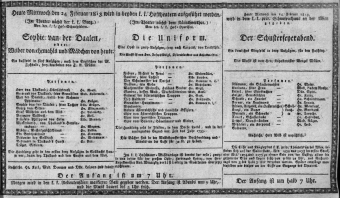 Theaterzettel (Oper und Burgtheater in Wien) 18130224 Seite: 1